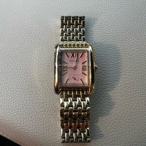 Tory Burch Gold Watch with Pink Dial